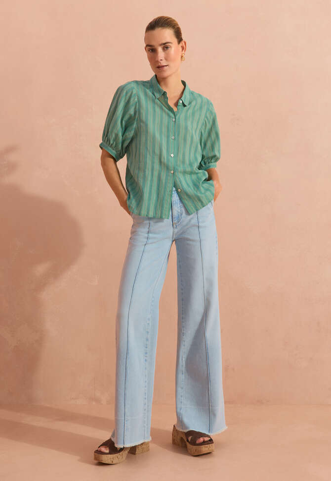 Striped blouse, Soft jade, completeTheLook