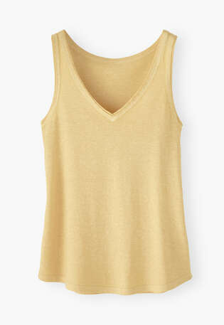 V-neck jersey vest, Warm lemon, webstill