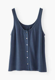 Button-through vest, Indigo, webstill