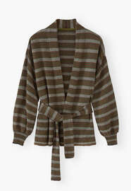 Striped cardigan, Midnight lime, webstill