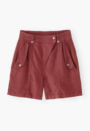 Flap-pocket shorts, Dark ruby, webstill