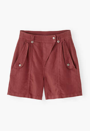 Flap-pocket shorts, Dark ruby, webstill