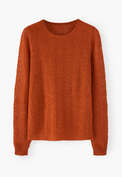 Lace-knit sweater, Orange flame, webstill