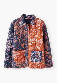 Printed quilted jacket, Orange ink, webstill