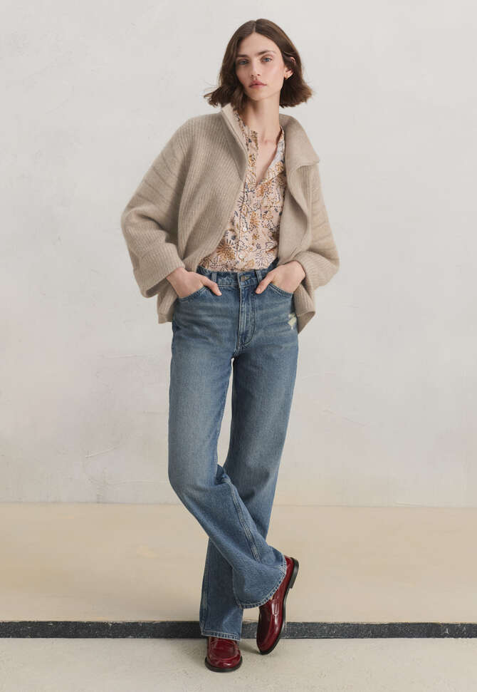 Knitted jacket, Oatmeal, completeTheLook