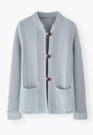 Knitted jacket, Chalk blue, webstill