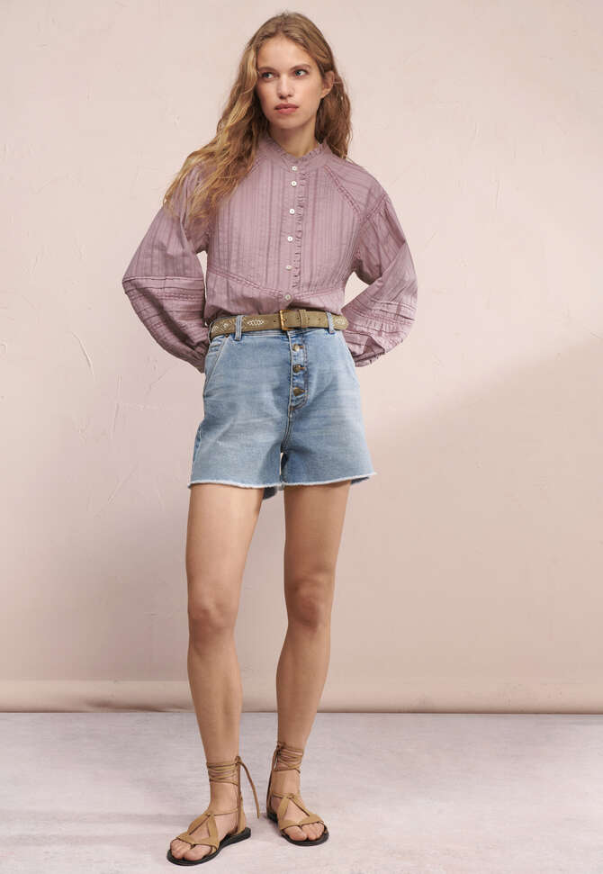 Raw-hem denim shorts, Vintage extra pale, completeTheLook