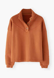 Funnel-neck sweatshirt, Burnt orange, webstill