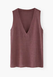 V-neck vest, Soft plum, webstill
