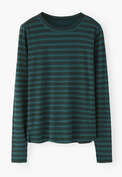 Printed striped top, Deep teal, webstill