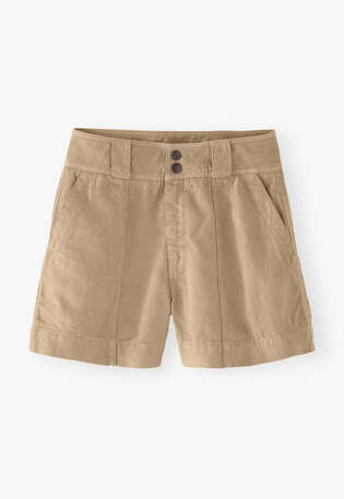 Contrast-fabric shorts, Sand, webstill