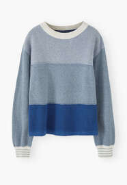 Piqu&eacute; knit sweater, Cobalt sage, webstill