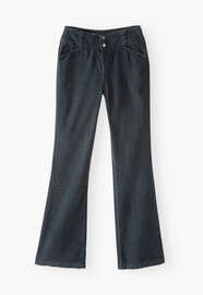 Flared trousers, Dark petrol, webstill