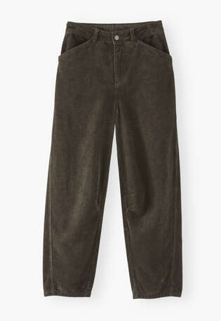 Horseshoe cord trouser, Khaki charcoal, webstill