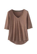 V-neck T-shirt, Chestnut, webstill