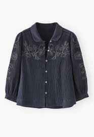 Embroidered blouse, Midnight, webstill
