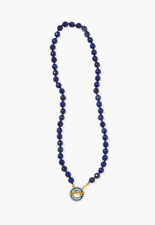 Beaded necklace, Lapis blue, webstill