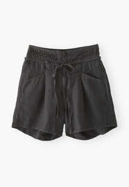 High-waisted shorts, Charcoal, webstill
