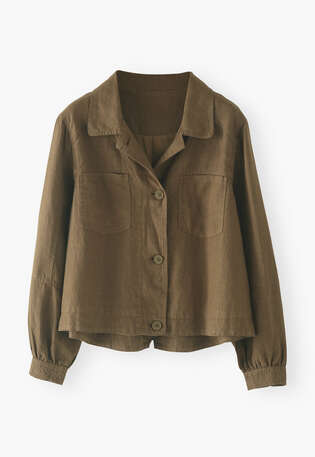 Cropped jacket, Olive, webstill