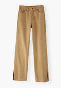 Split-hem jeans, Caramel brown, webstill