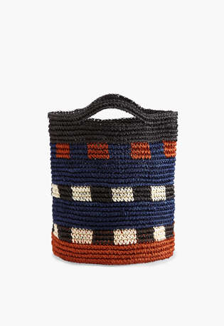 Basket bag, Navy rust, webstill