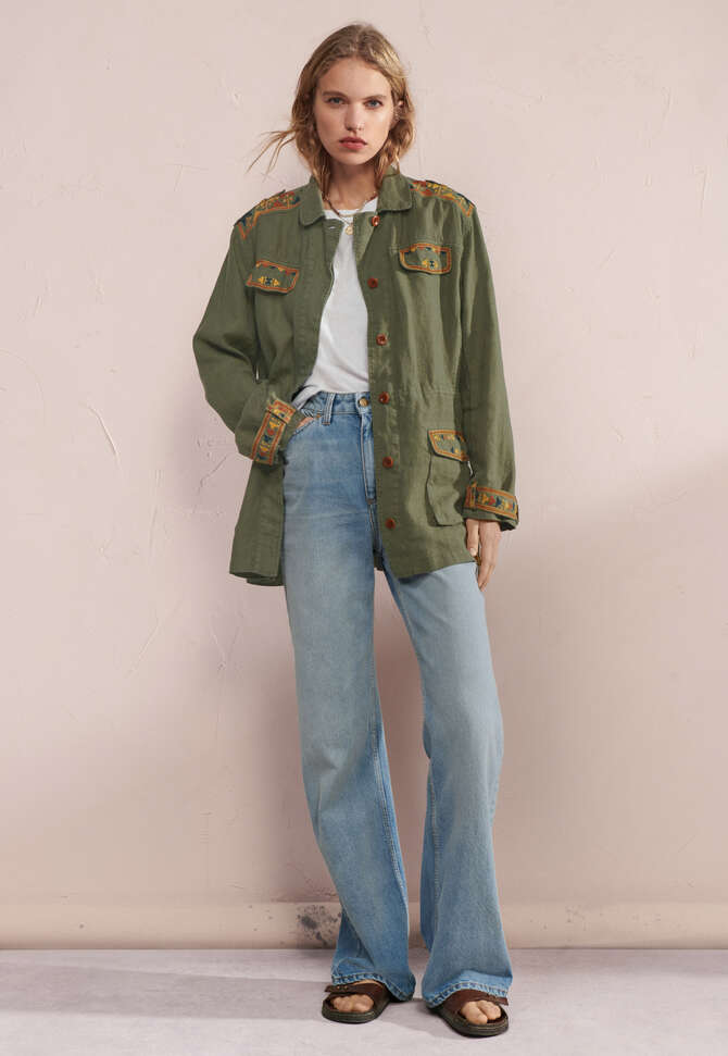 Embroidered jacket, Bay green, completeTheLook