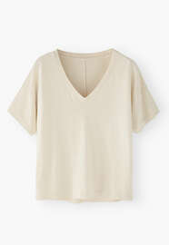 V-neck T-shirt, Off-white, webstill