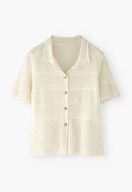 Knitted shirt, Ivory, webstill