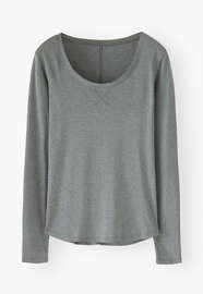 Scoop-neck top, Aqua grey, webstill