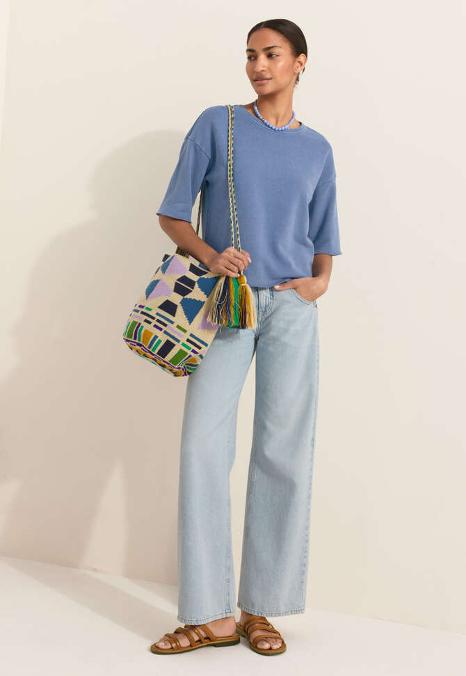 Loopback T-shirt, Denim, completeTheLook