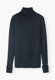 Roll-neck sweater, Indigo black, webstill