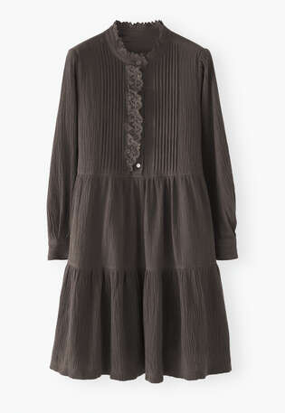 Tiered dress, Smoky charcoal, webstill