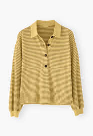 Striped collared top, Lemon, webstill