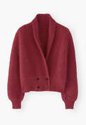 Shawl-collar cardigan, Garnet, webstill