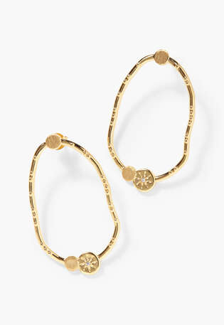 Oval-loop earrings, Gold, webstill