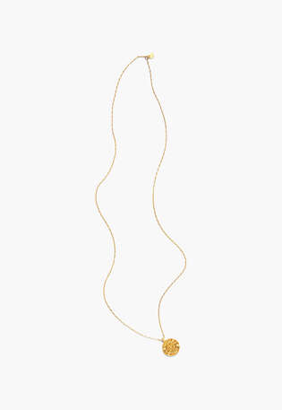 Round pendant necklace, Gold, webstill