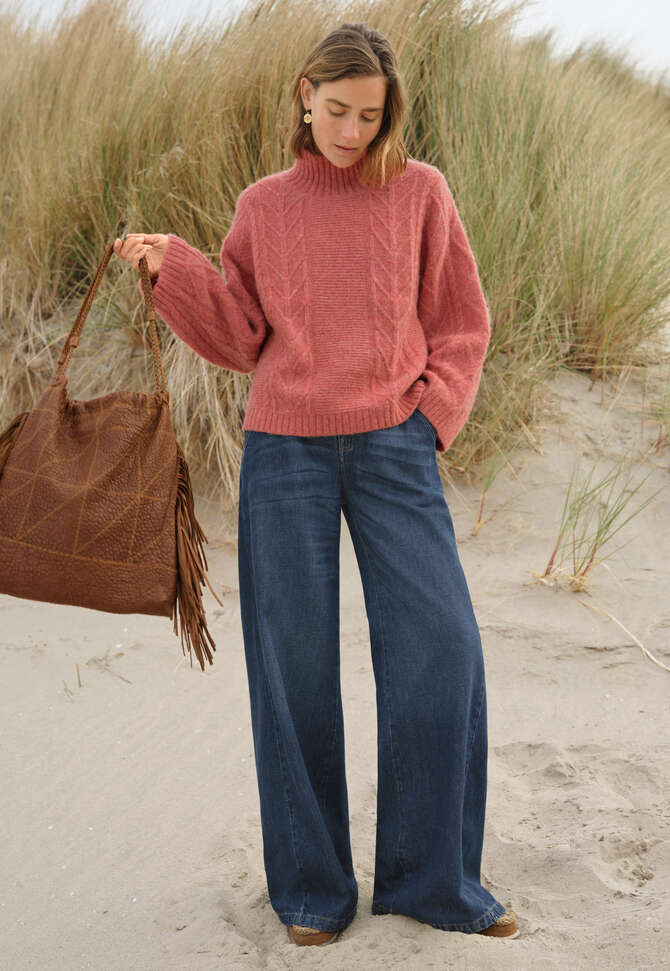 Cable-knit sweater, Candy pink, completeTheLook