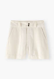 Contrast-fabric shorts, Ivory, webstill