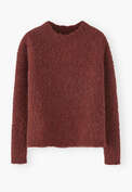Round-neck sweater, Garnet marl, webstill