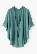 Knitted kimono cardigan, Soft aqua, webstill