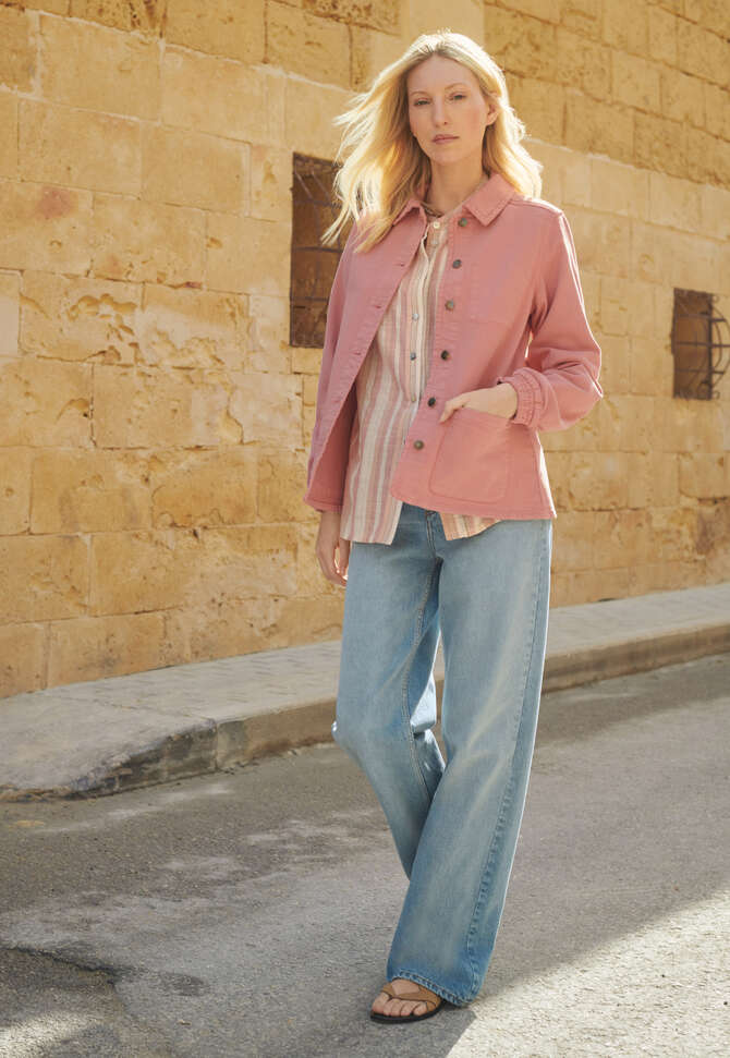 Mineral dye jacket, Peach pink, completeTheLook