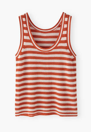 Striped sleeveless knit, Amber ecru, webstill