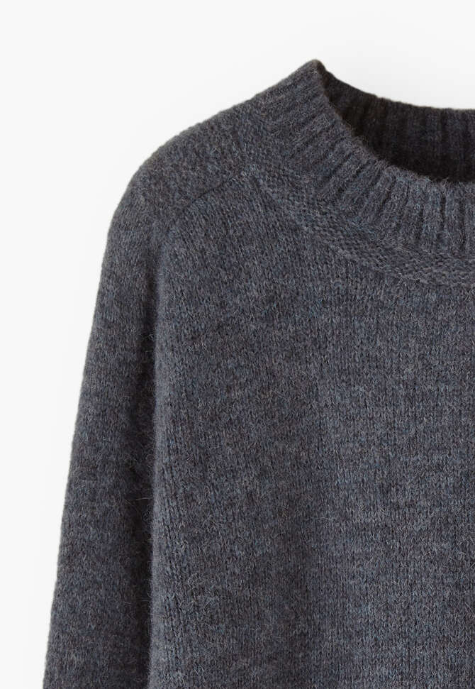 Knitted sweater, Grey blue, completeTheLook