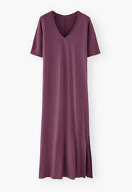 V-neck dress, Warm mauve, webstill