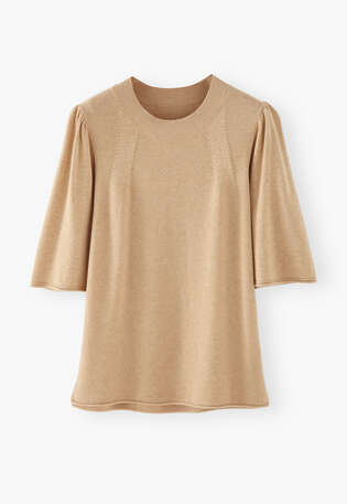 Wide-sleeve sweater, Buttercream, webstill