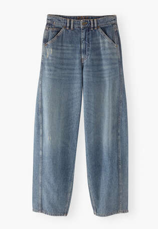 Seam-detailed jeans, Mid wash, webstill