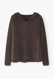 V-neck hoodie, Dark chocolate, webstill
