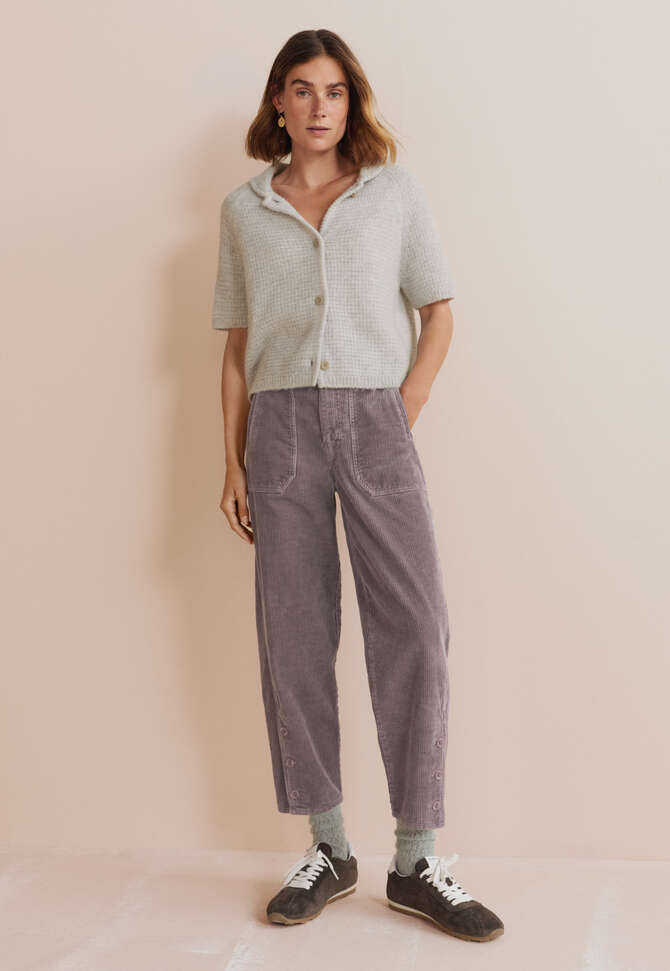 Waffle-stitch cardigan, Light grey, completeTheLook