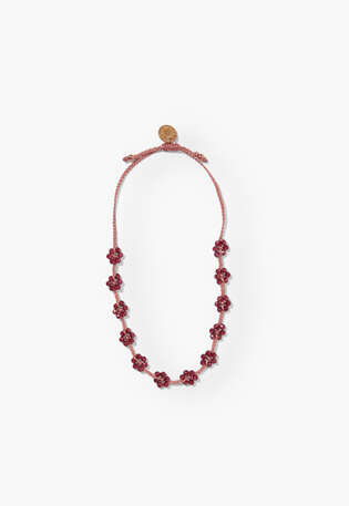 Beaded flower bracelet, Pink rose, webstill