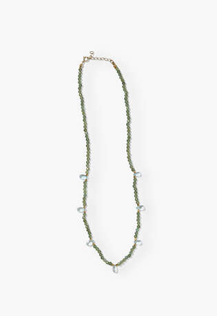 Beaded necklace, Blue jade, webstill